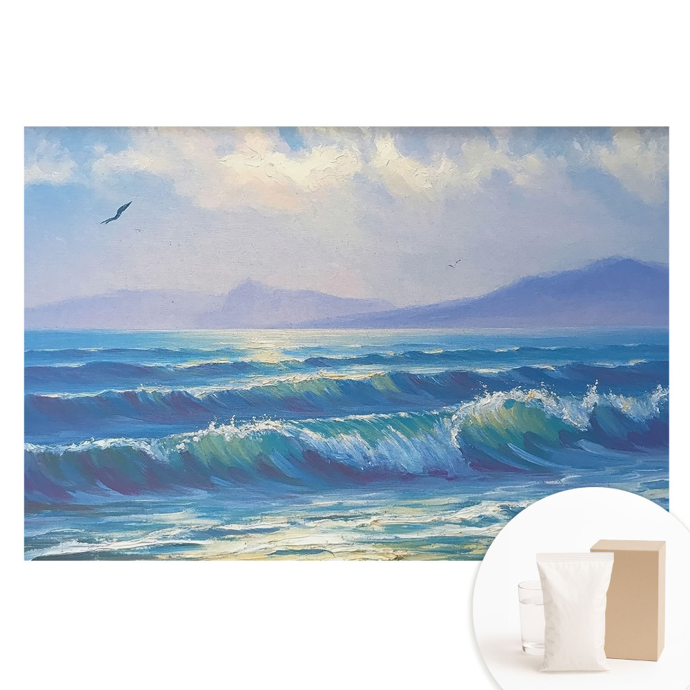 Duża fototapeta na ścianę Oceaniczna harmonia fale góry