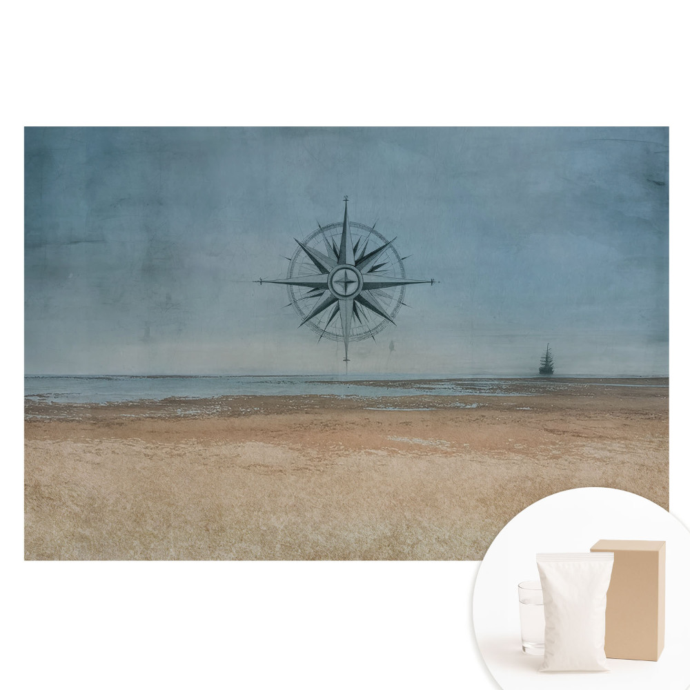 Tapeta fotograficzna flizelinowa Kompas na tle morza