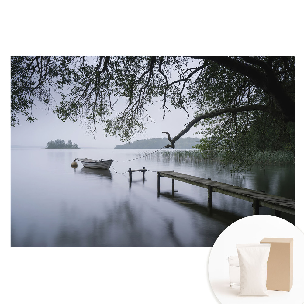 Fototapeta z nadrukiem na flizelinie Relaks przy jeziorze spokój natury