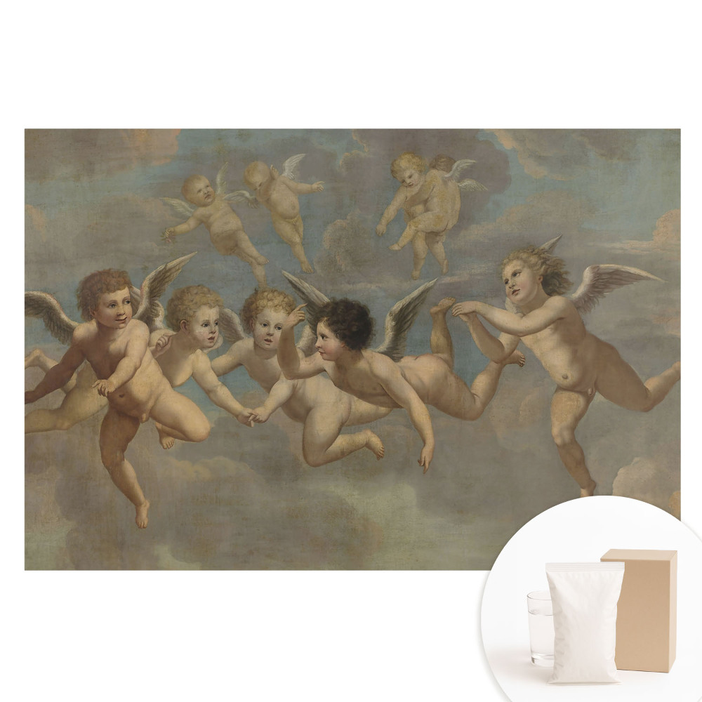 Fototapeta flizelinowa z nadrukiem Niebiańskie putta w chmurach