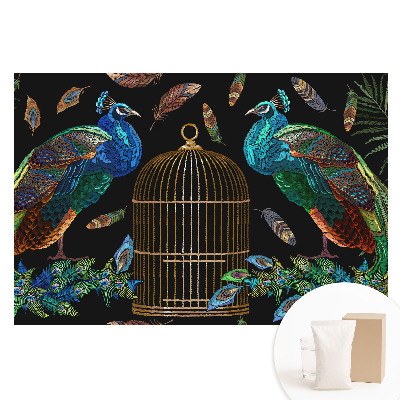 Duża fototapeta na ścianę Pawie wśród piór symetria