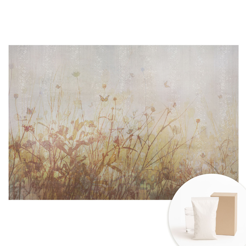 Fototapeta na flizelinie Kwiaty i motyle w pastelach