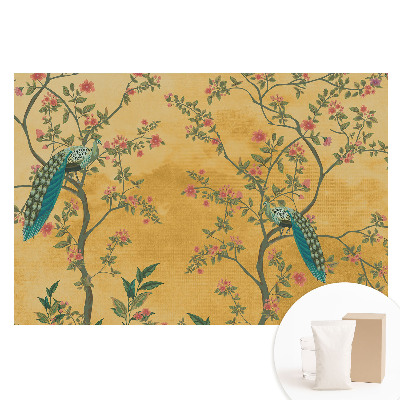 Fototapeta z nadrukiem na flizelinie Pawie motywy kwiatowe