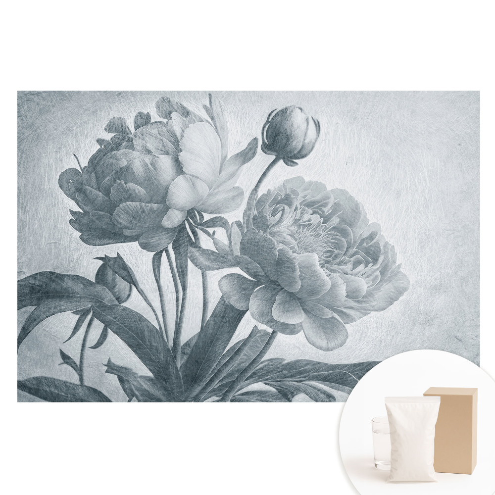 Fototapeta flizelinowa Szare delikatne kwiaty elegancja struktura