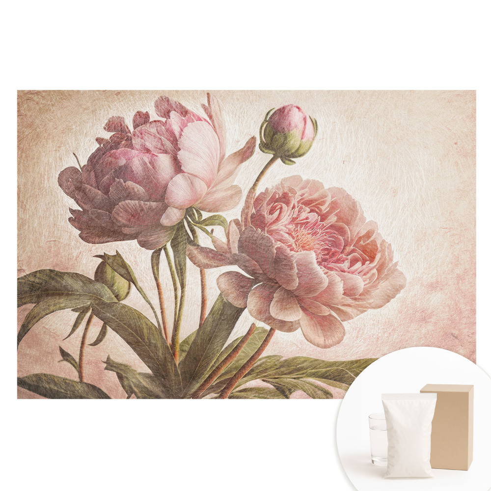 Fototapeta flizelinowa z nadrukiem Kwiaty piwonii w klasycznym stylu