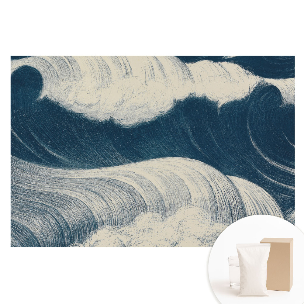 Fototapeta na flizelinie Fale na granatowym tle