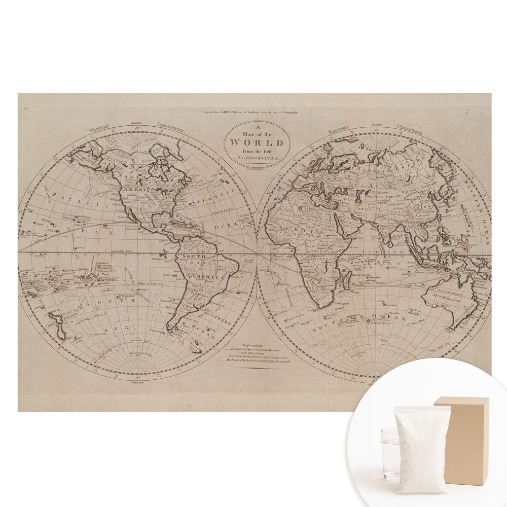 Tapeta fotograficzna flizelinowa Historyczny rysunek świata