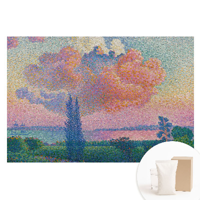 Fototapeta na flizelinie Pejzaż z chmurami na tle kolorowego nieba