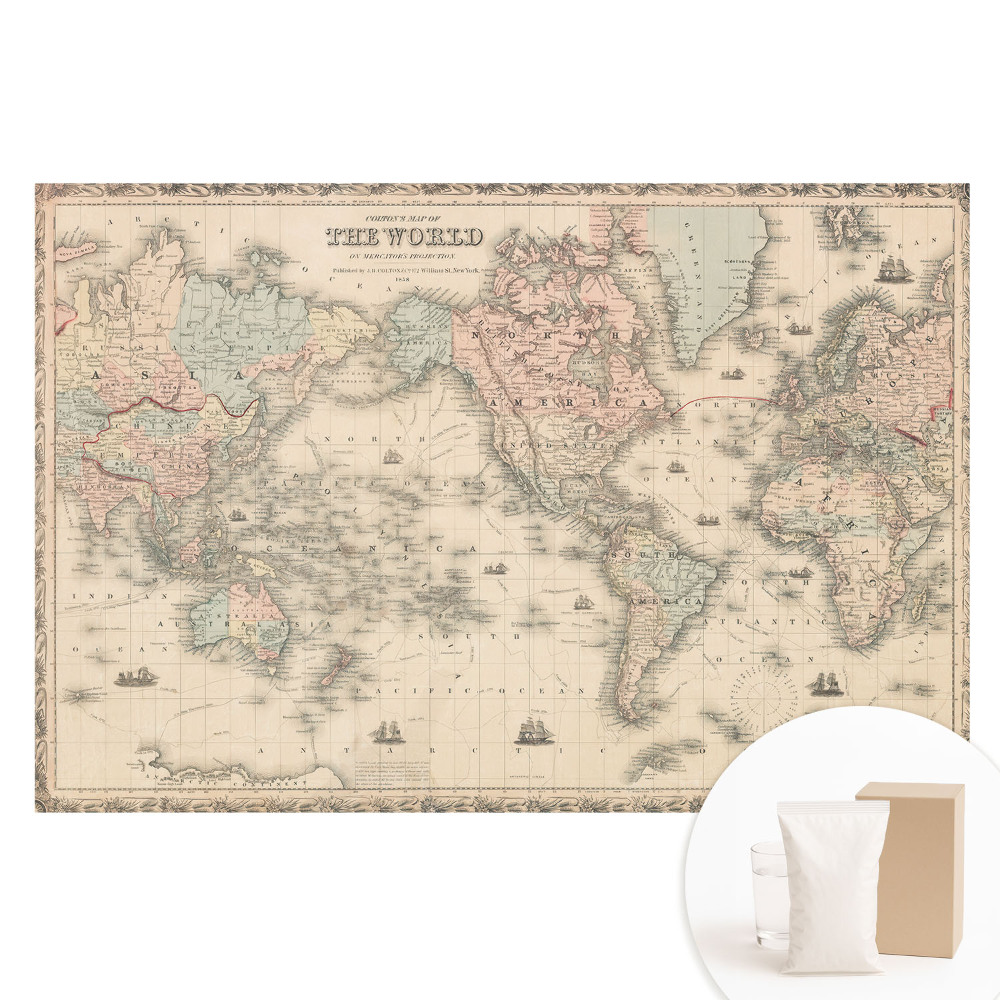 Duża fototapeta na ścianę Klasyczna mapa świata