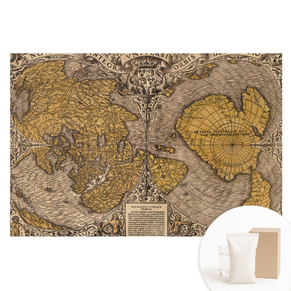 Fototapeta na flizelinie Zabytkowa mapa świata