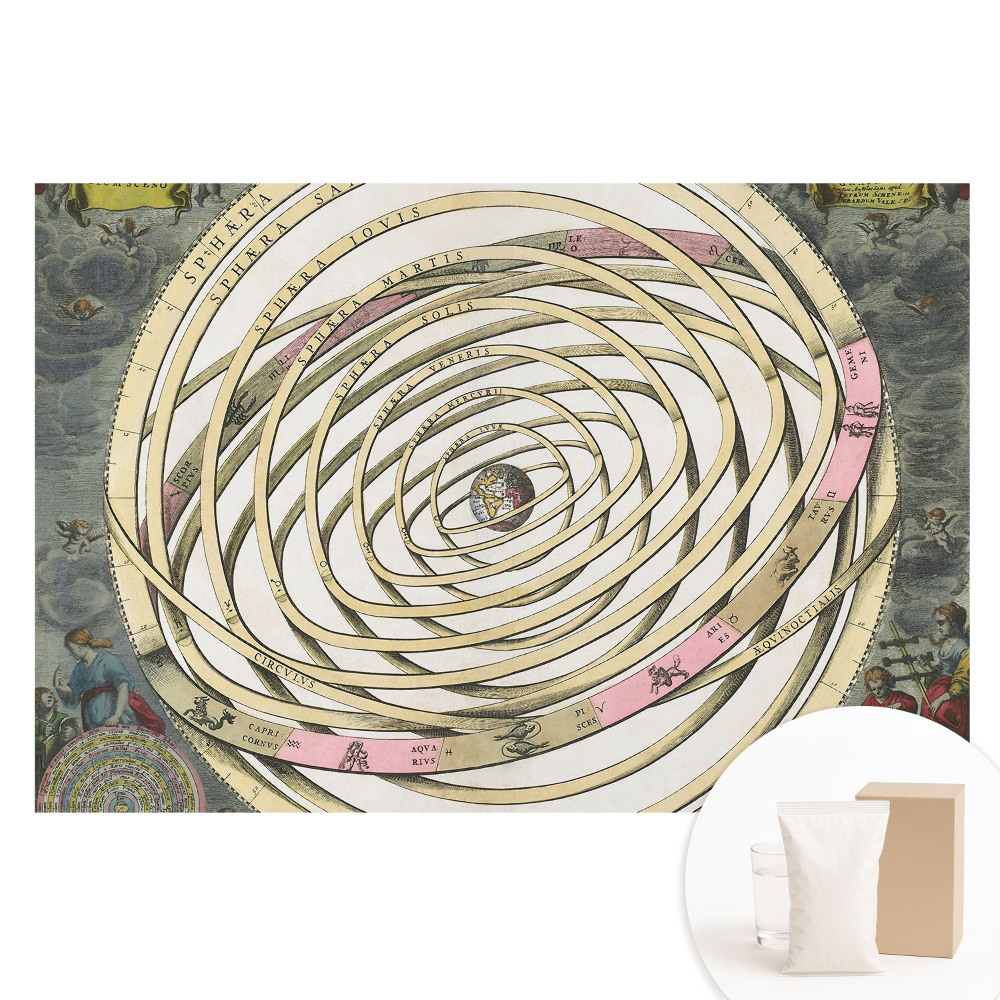 Tapeta fotograficzna flizelinowa Historyczne sfery niebieskie z planetami