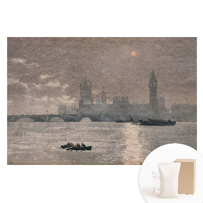 Fototapeta na flizelinie Miejski zmierzch rzeka refleksy kolorów