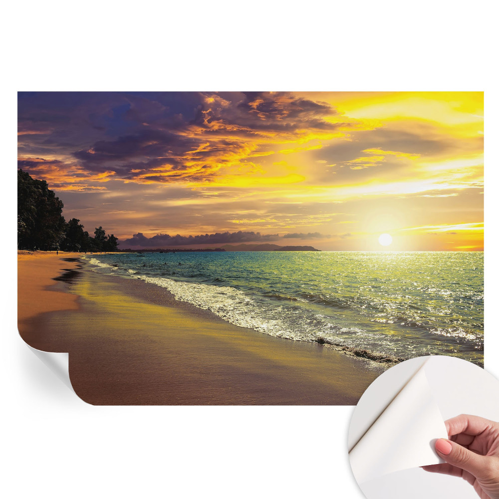 Nowoczesna fototapeta do salonu Plaża o zachodzie