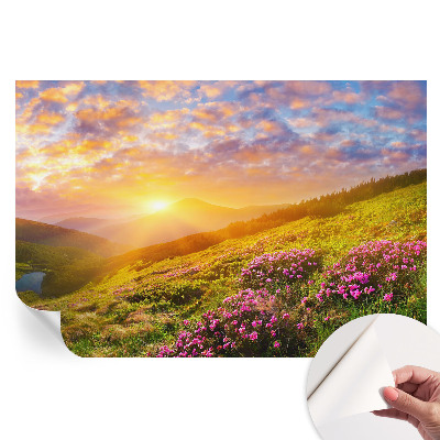 Nowoczesna fototapeta do salonu Górski zachód