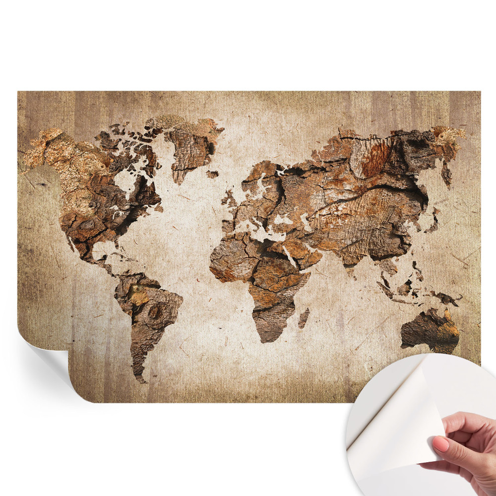 Tapeta fotograficzna samoprzylepna Drewniana mapa