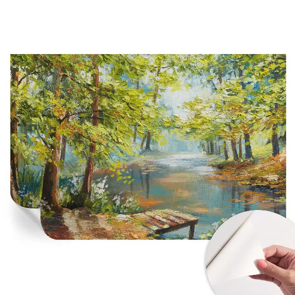 Samoprzylepna fototapeta Sielskie jezioro do sypialni
