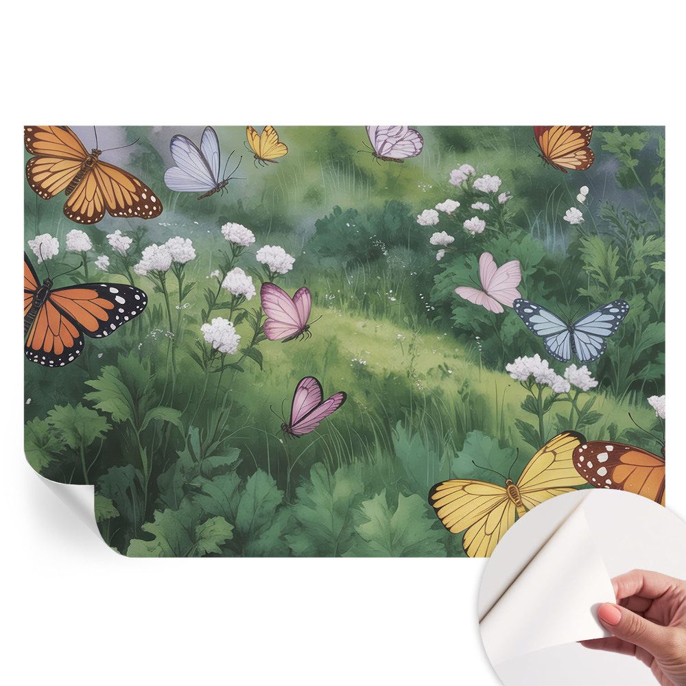 Fototapeta samoprzylepna na ścianę Motyle na łące