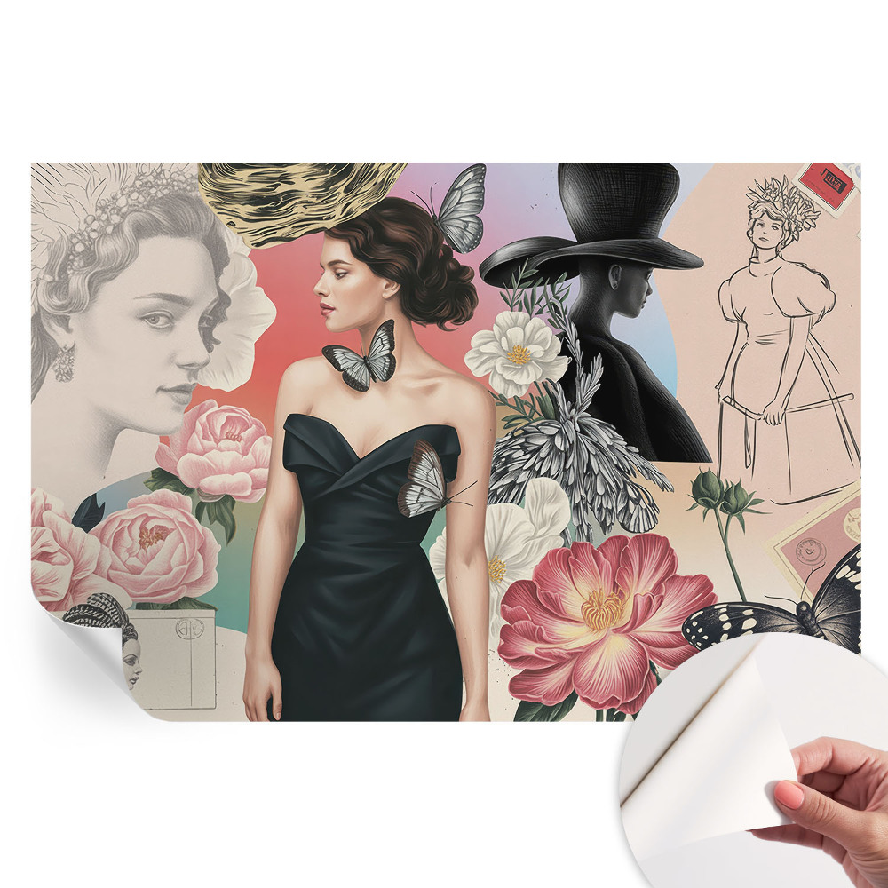 Nowoczesna fototapeta do salonu Kwiaty i portrety