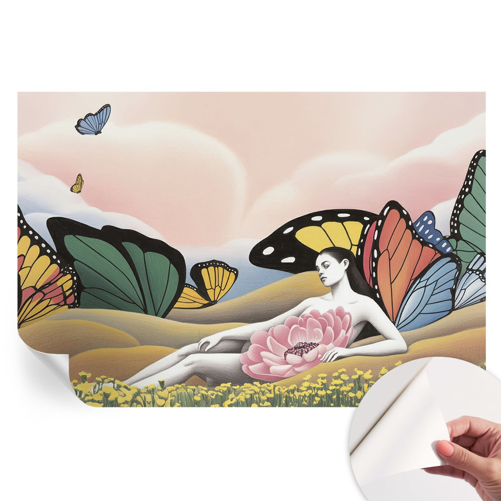 Fototapeta samoprzylepna do sypialni Motylowa łąka