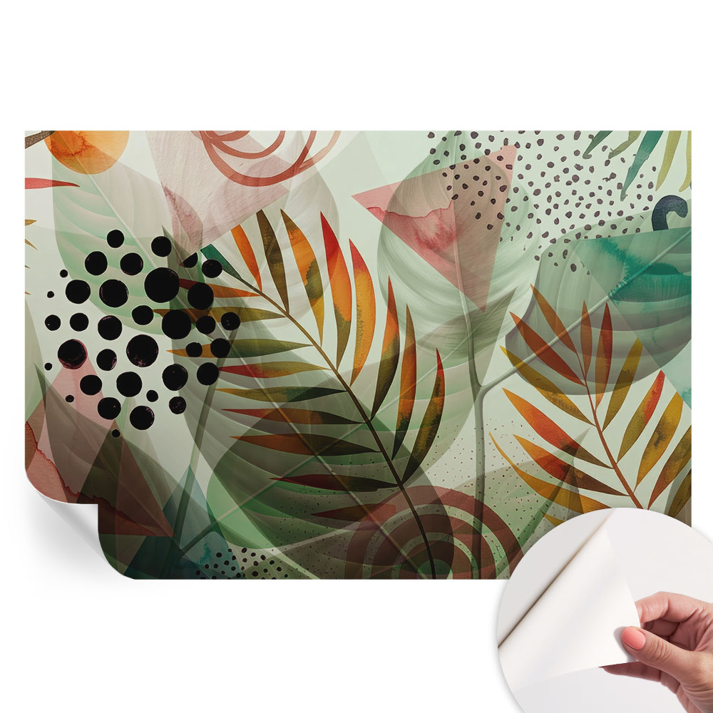 Nowoczesna fototapeta do salonu Abstrakcyjne liście