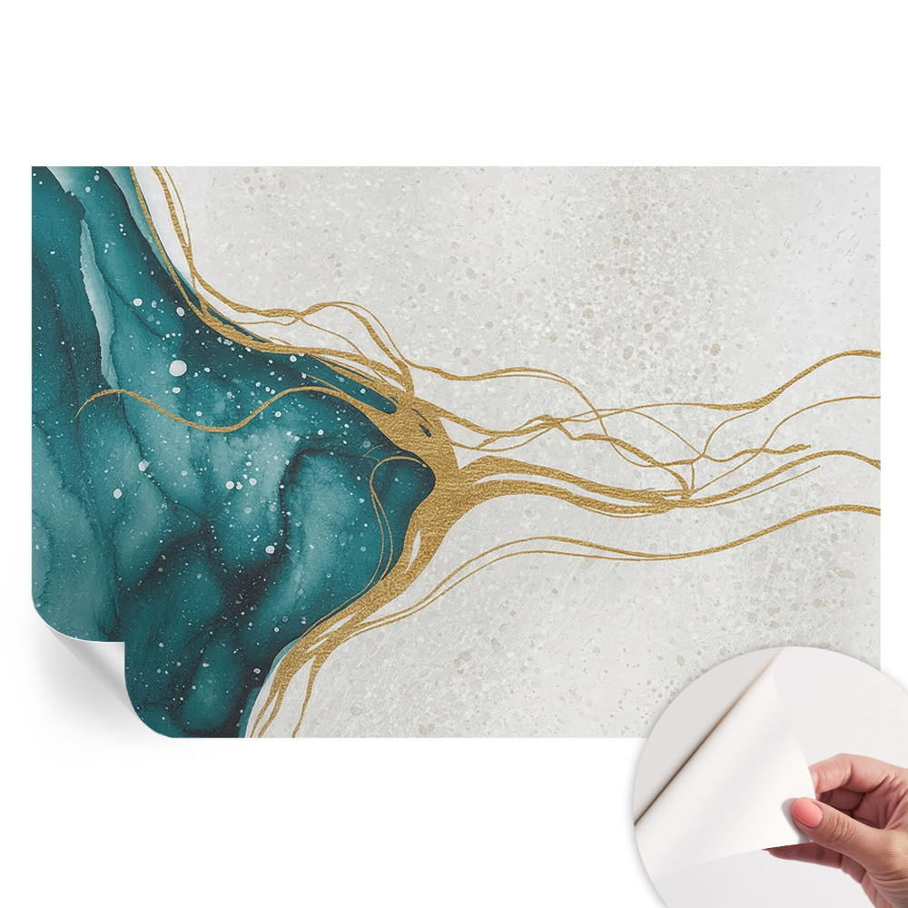 Fototapeta samoprzylepna do salonu Turkusowe linie