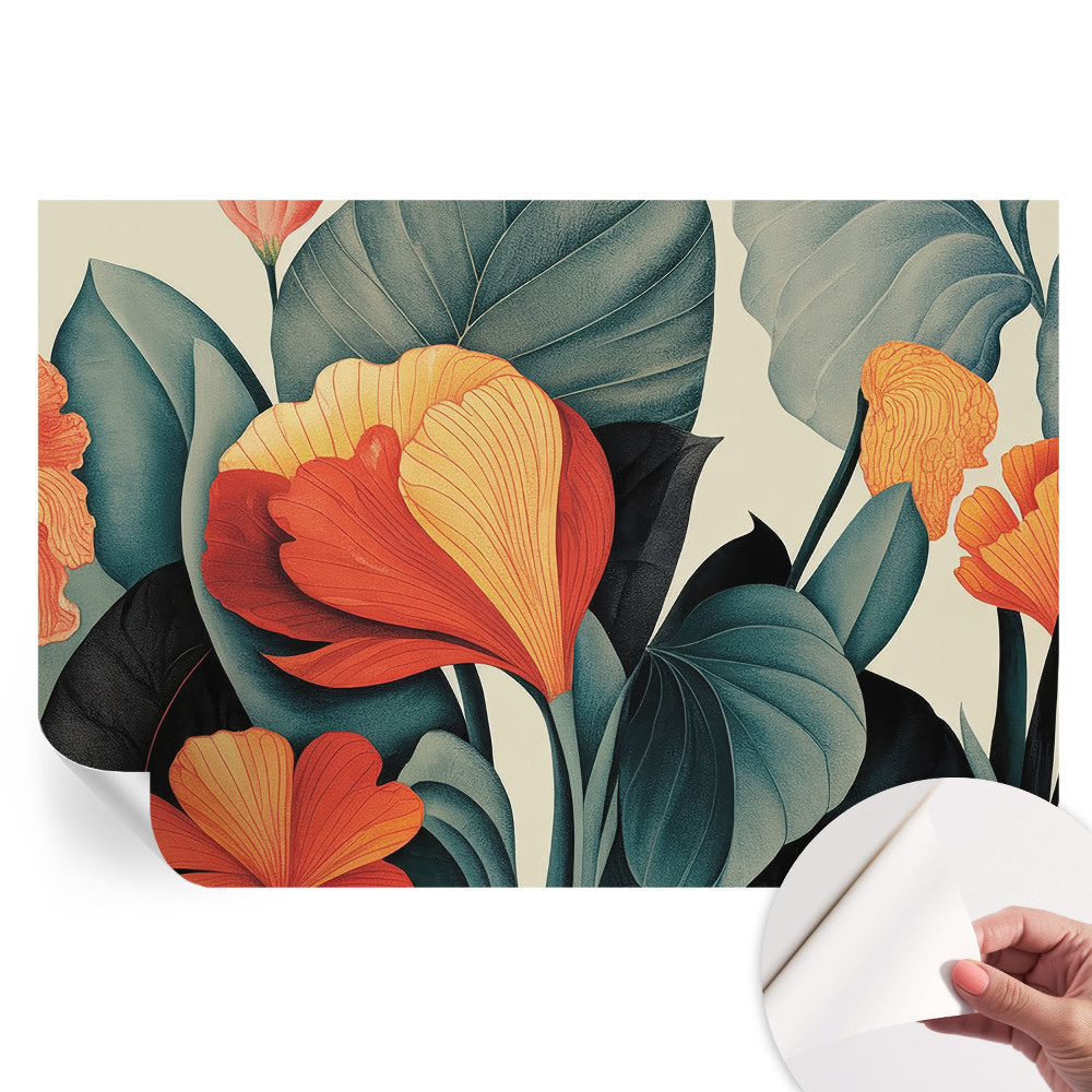 Nowoczesna fototapeta do salonu Kolorowe kwiaty