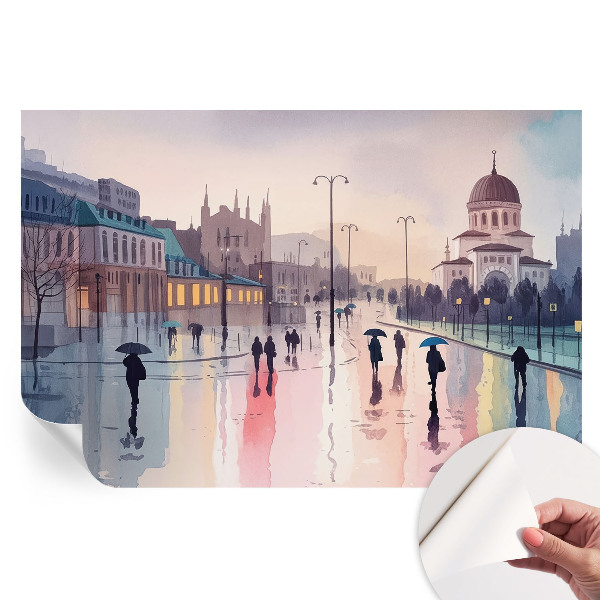 Tapeta fotograficzna samoprzylepna Deszczowy spacer