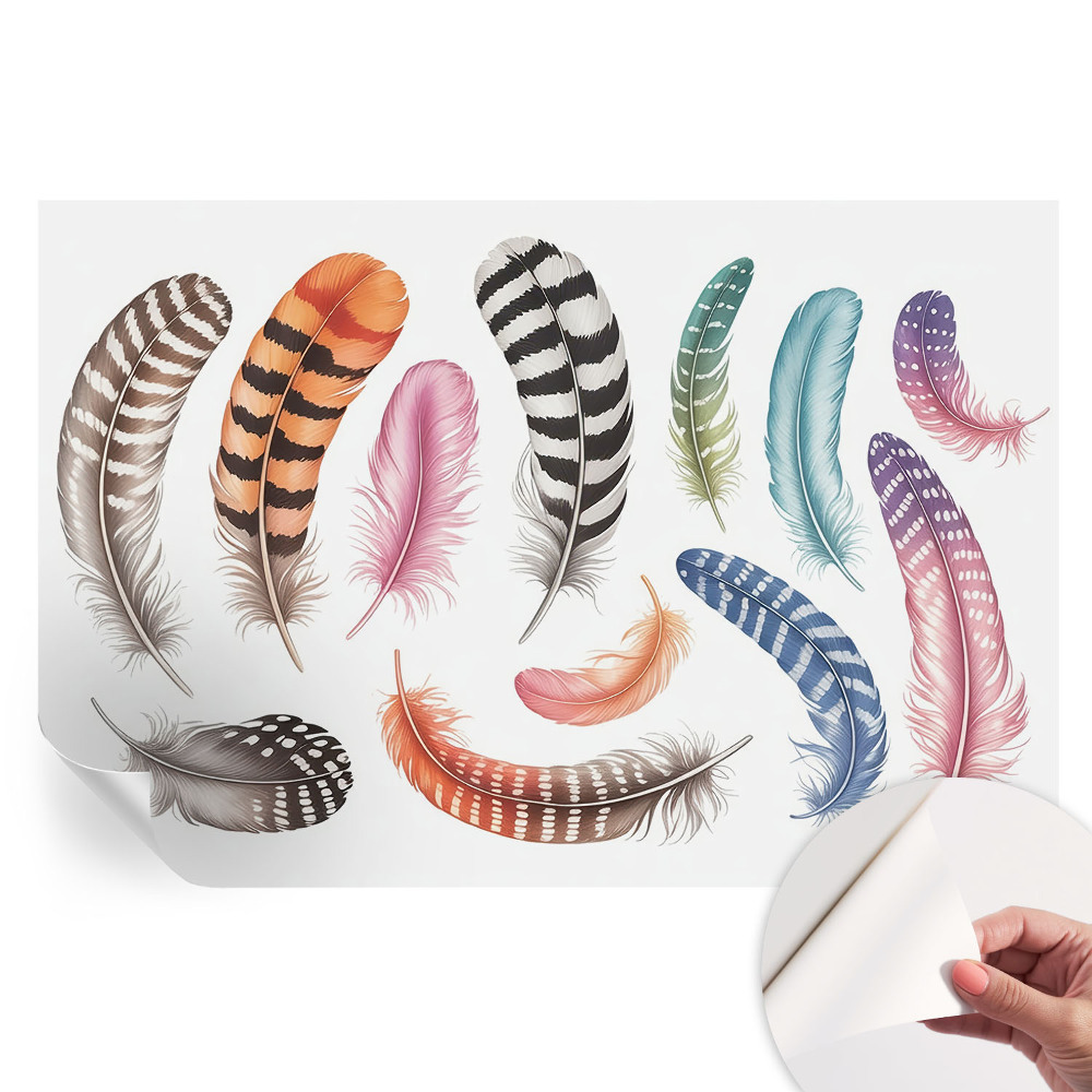 Nowoczesna fototapeta do salonu Pastelowe pióra