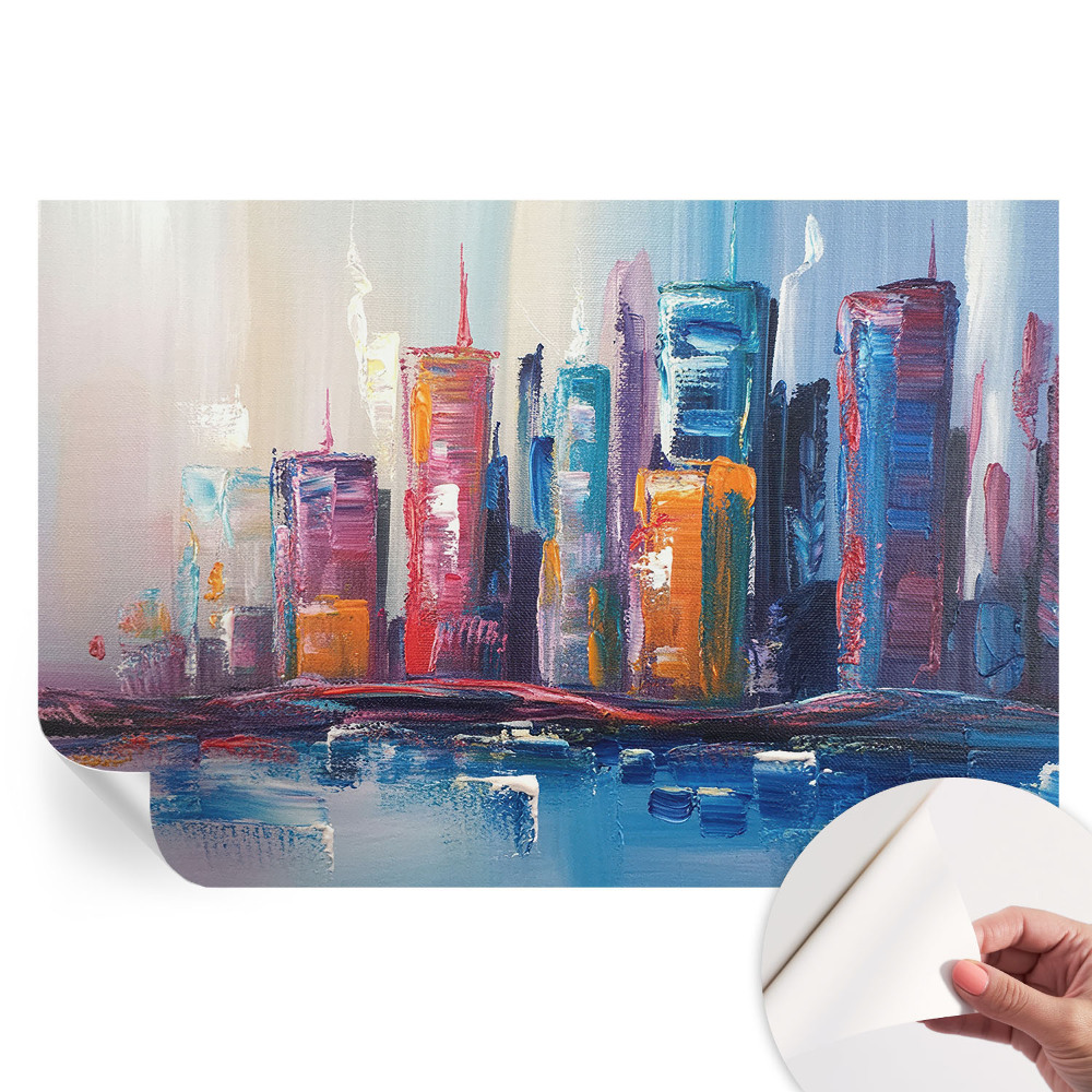 Nowoczesna fototapeta do salonu Kolorowe miasto