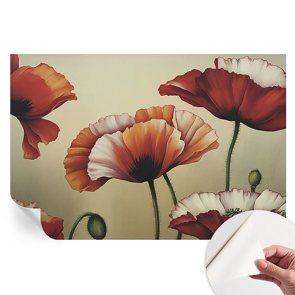 Samoprzylepna tapeta fotograficzna Radosne maki