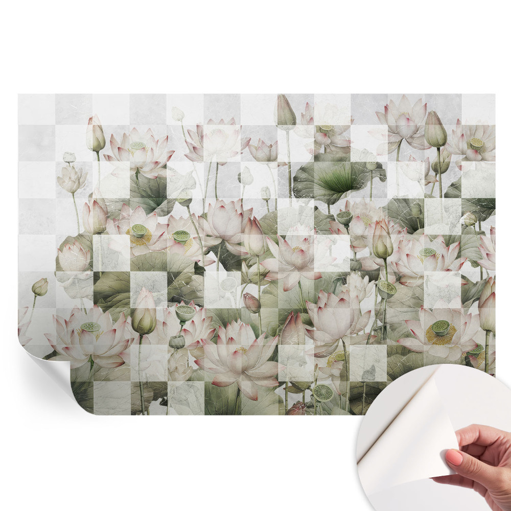 Tapeta fotograficzna samoprzylepna Lotosowe wzory