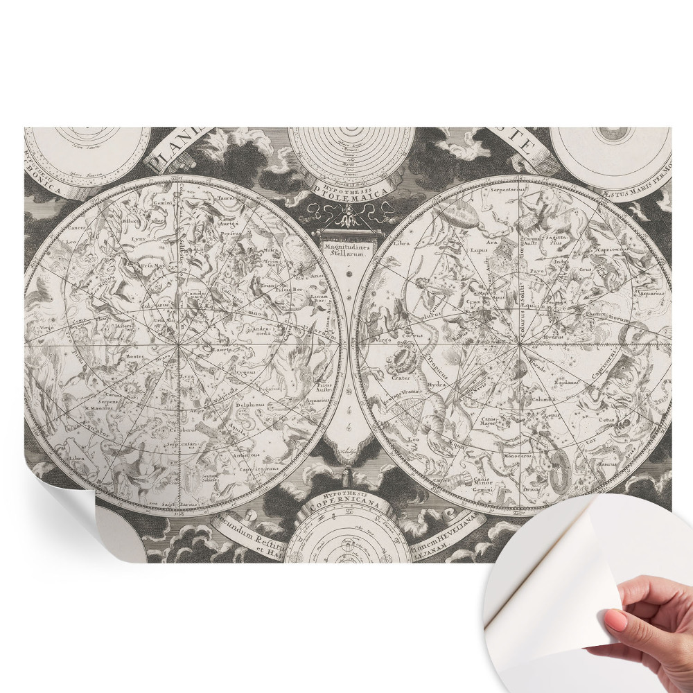Samoprzylepna fototapeta Gwiezdna mapa do sypialni