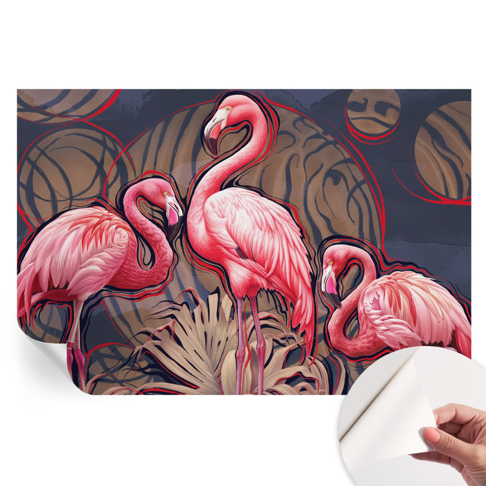 Fototapeta samoprzylepna do salonu Różowe flamingi