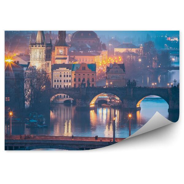 Fototapeta samoprzylepna Stare miasto nad wełtawą światła