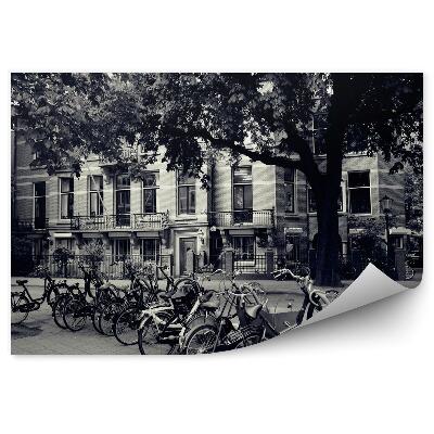 Fototapeta Amsterdam rowery czarno-białe