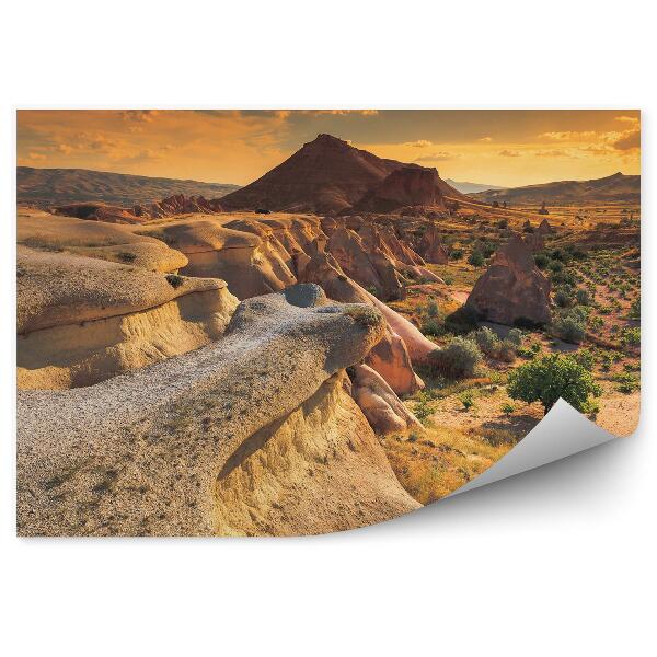 Fototapeta Kapadocja górski krajobraz turcja drzewa niebo chmury zachód słońca