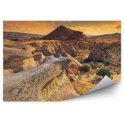 Fototapeta Kapadocja górski krajobraz turcja drzewa niebo chmury zachód słońca