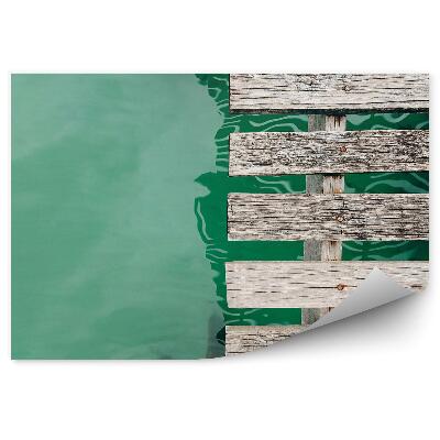 Okleina ścienna Drewniany most jezioro widok