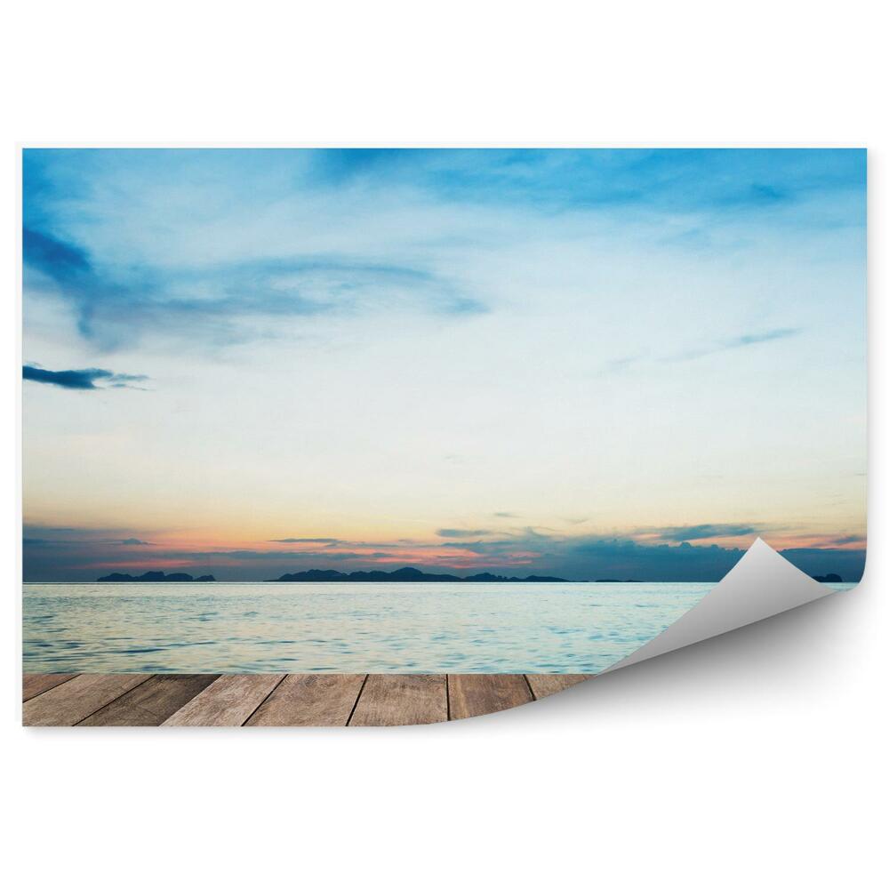 Okleina ścienna Drewniany taras morze zachód słońca