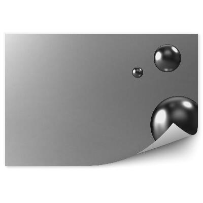 Okleina ścienna 3d metalowe kule latające