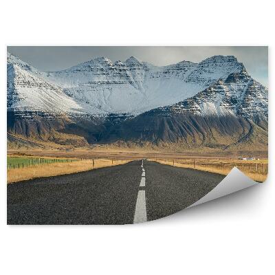 Okleina na ścianę Góry droga śnieg chmury