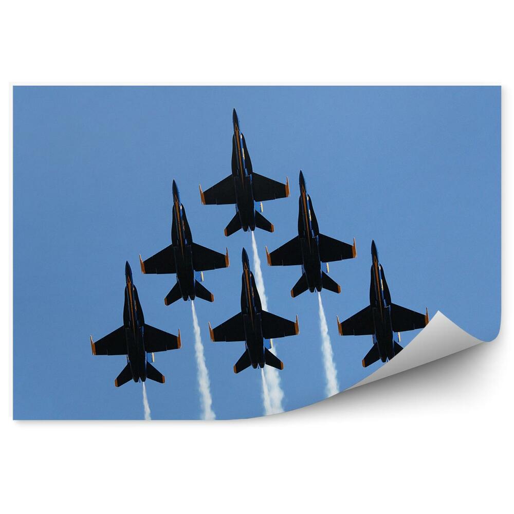 Fotopeta Formacja samolotów pokaz przelot dym