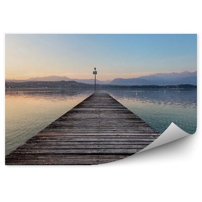 Okleina na ścianę Drewniane molo jezioro góry