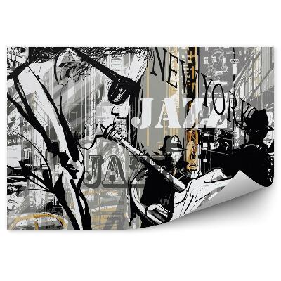 Fototapeta Jazzowy trębacz na ulicy w nowym jorku 