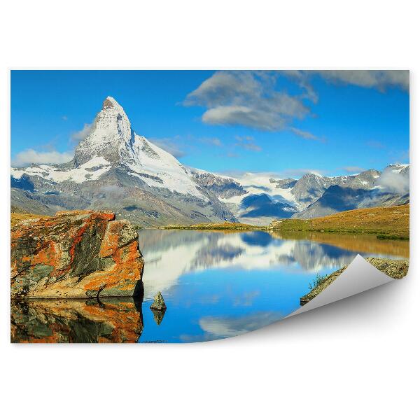 Fototapeta Góry skały śnieg ocean niebo chmury