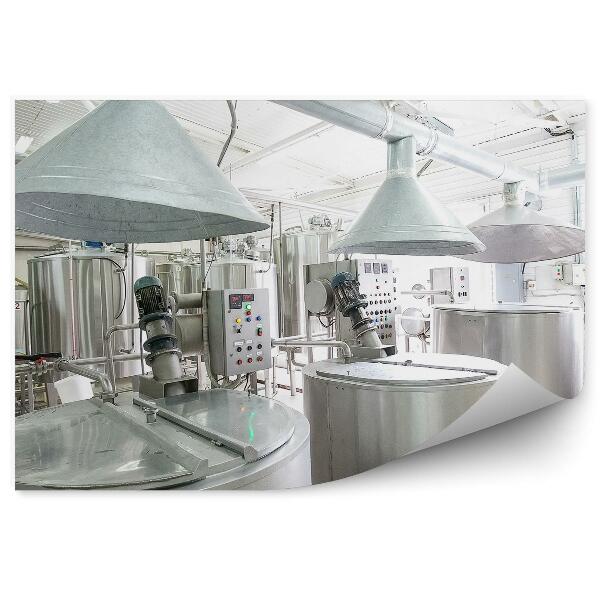 Okleina na ścianę Zakład mleczarski cysterny