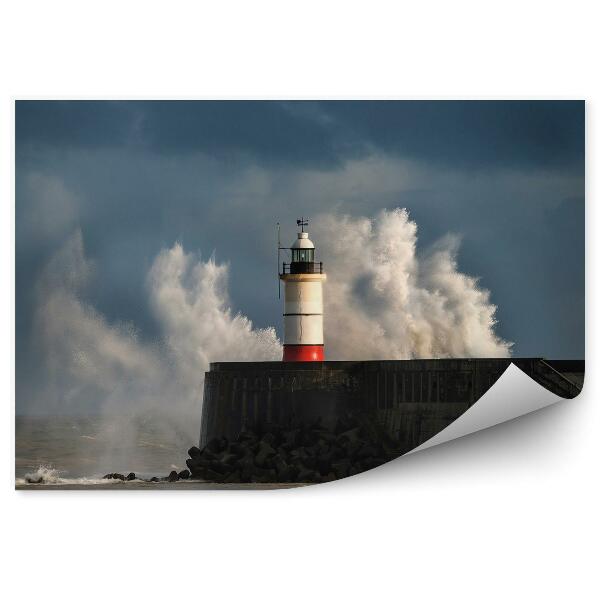 Fototapeta na ścianę Latarnia morska burza fale