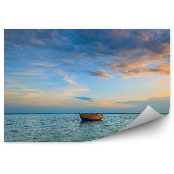 Fototapeta Łódź morze bałtyckie niebo chmury widok zachód słońca