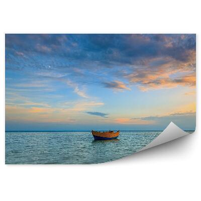 Fototapeta Łódź morze bałtyckie niebo chmury widok zachód słońca