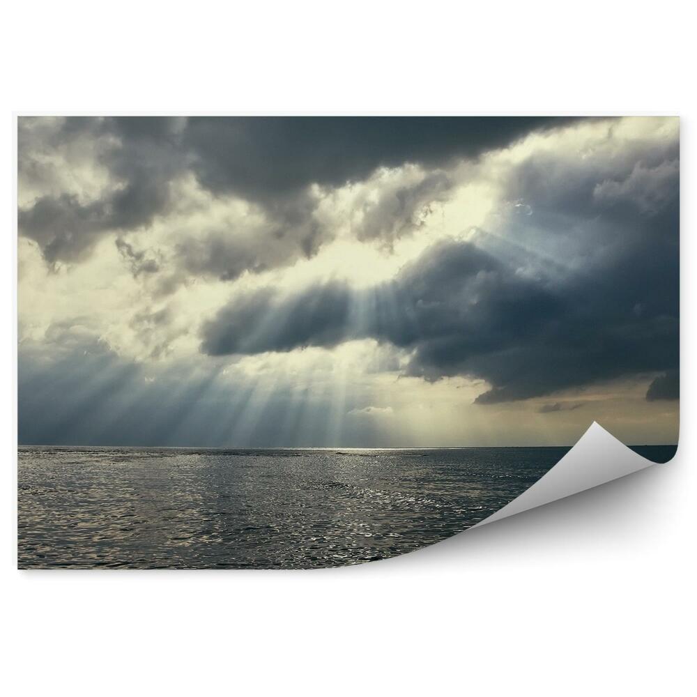 Fototapeta Morze zachód słońca niebo chmury widok